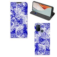 Mobiel BookCase OnePlus Nord N100 Angel Skull Blauw