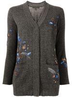 SHIATZY CHEN cardigan long à fleurs brodées - Noir