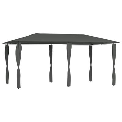 Prieel met paalhoezen 160 g/m² 2,98x5,3x2,59 m antracietkleurig