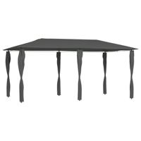 Prieel met paalhoezen 160 g/m² 2,98x5,3x2,59 m antracietkleurig