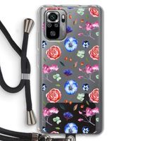 Bloemetjes: Xiaomi Redmi Note 10S Transparant Hoesje met koord