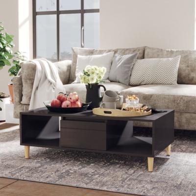 Salontafel 103,5x60x35 cm spaanplaat hoogglans grijs