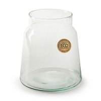 Bloemenvaas - Eco glas transparant - H20 x D14.5 cm   -