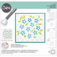 Sizzix • layered stencil watercolour flowers & lattice 4pcs