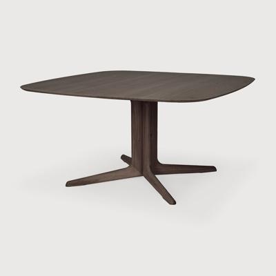 Ethnicraft Vierkante Eettafel 'Corto' Gevernist Eikenhout, 150 x 150cm, kleur Bruin