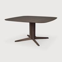 Ethnicraft Vierkante Eettafel 'Corto' Gevernist Eikenhout, 150 x 150cm, kleur Bruin