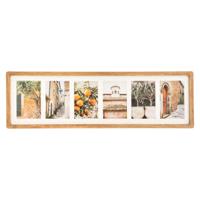 Atmosphera Collage fotolijst voor 6x foto - voor 10 x 15 cm fotos -&amp;nbsp;Mango hout - beige - 70 x 21 cm   -