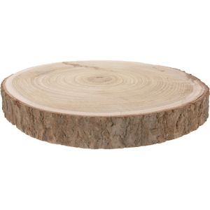 Decoratie Paulowna houten boomschijf 29-34 cm   -