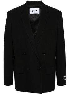 MSGM blazer à boutonnière croisée - Noir