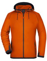 James & Nicholson JN570 Ladies´ Hooded Fleece - Dark-Orange/Carbon - XXL