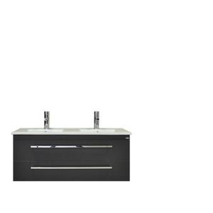 Badkamermeubelset Sanicare Q1 2 Soft Close Lades Antraciet 121x46 cm