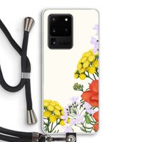 Wilde bloemen: Samsung Galaxy S20 Ultra Transparant Hoesje met koord