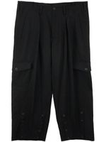 Yohji Yamamoto pantalon en laine à coupe sarouel - Noir - thumbnail