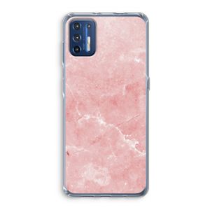 Roze marmer: Motorola Moto G9 Plus Transparant Hoesje