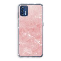 Roze marmer: Motorola Moto G9 Plus Transparant Hoesje