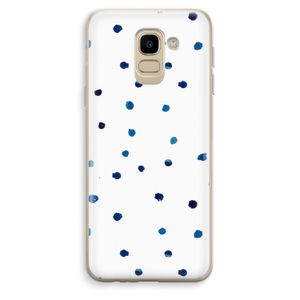Blauwe stippen: Samsung Galaxy J6 (2018) Transparant Hoesje
