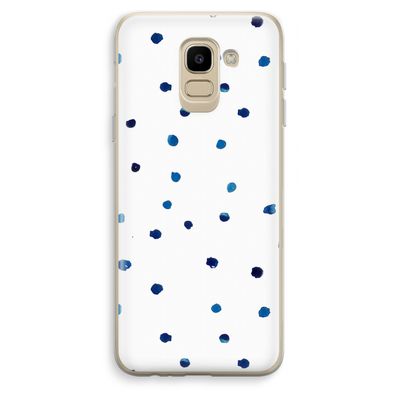 Blauwe stippen: Samsung Galaxy J6 (2018) Transparant Hoesje