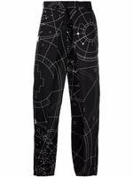 Marcelo Burlon County of Milan pantalon chino Astral plissé - Noir - thumbnail