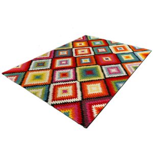 Bohemian Stijl Vloerkleed - Relief - Geruit - Multi Kleuren-120 x 170 cm