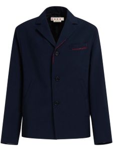 Marni blazer en laine à coutures contrastantes - Bleu