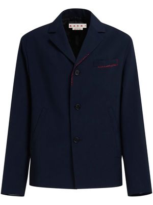 Marni blazer en laine à coutures contrastantes - Bleu