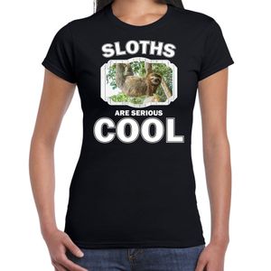 T-shirt sloths are serious cool zwart dames - luiaarden/ hangende luiaard shirt 2XL  -