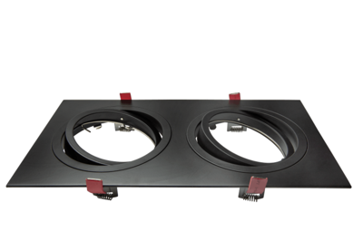 Led inbouw spot armatuur - 2x AR111/ES111 Zwart Vierkant | Richtbaar | Tronix | Spotjes in plafond | Inbouwspots | Spotjes woonkamer | Led spots | | |