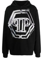 Philipp Plein hoodie en coton à logo imprimé - Noir - thumbnail