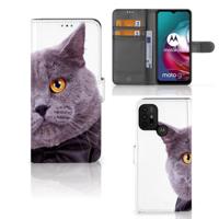 Motorola Moto G10 | G20 | G30 | Telefoonhoesje | Met pasjeshouder | Kat
