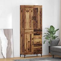 Hoge kast met lade 2 pcs Oud Hout Bewerkt hout