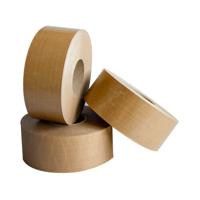 Papieren plakband versterkt 70 mm x 150 meter bruin (niet zelfklevend)