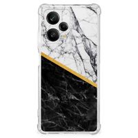 Xiaomi Redmi Note 12 Pro Plus Anti-Shock Hoesje Marmer Wit Zwart - Origineel Cadeau Man