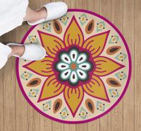 Prachtig ronde vinyl tapijt met mandala