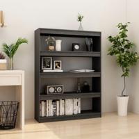 Boekenkast/kamerscherm 100x30x135,5 cm massief grenenhout grijs - thumbnail
