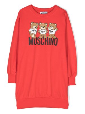 Moschino Kids robe-sweat à logo imprimé - Rouge