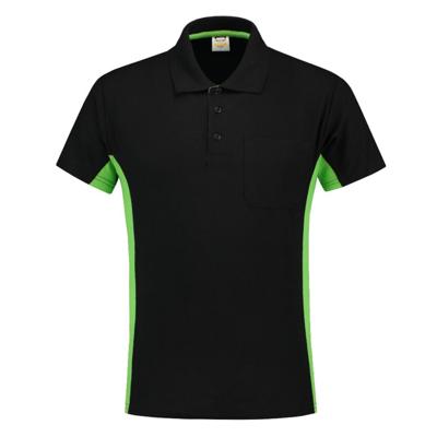 Tricorp Workwear 202002 Bi-Color unisex poloshirt Zwart Limegroen XXL
