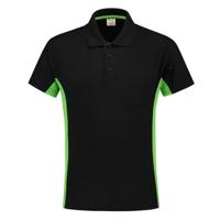 Tricorp Workwear 202002 Bi-Color unisex poloshirt Zwart Limegroen XXL