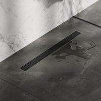 Brauer Douchegoot met Standaard Rooster en Flens - 80 cm - Zwart