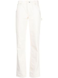 rag & bone jean droit à détails de brides - Blanc