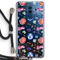 Bloemetjes: Huawei Mate 10 Pro Transparant Hoesje met koord