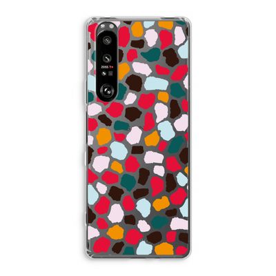 Colored Giraffe: Sony Xperia 1 III Transparant Hoesje