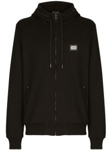 Dolce & Gabbana hoodie zippé à logo - Noir