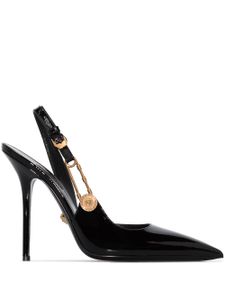 Versace escarpins Safety-Pin 110 mm à bride arrière - Noir