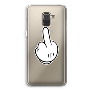 Middle finger white: Samsung Galaxy A8 (2018) Transparant Hoesje