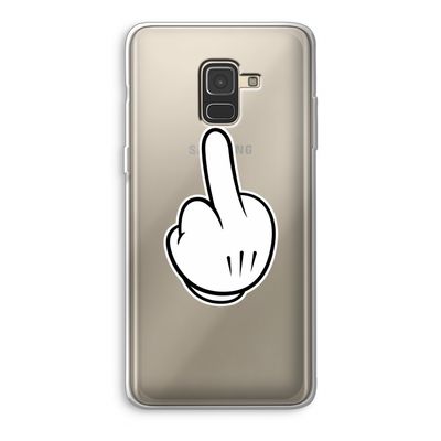 Middle finger white: Samsung Galaxy A8 (2018) Transparant Hoesje