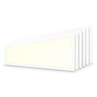 Set van 6 LED panelen - 30x120cm - 36 Watt 4320 lumen (120lm/W) - 3000K warm wit - Flikkervrij - UGR22 - IP20 voor binnen - 50.000 branduren