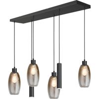 Masterlight Glazen hanglampOlive 4x Ø 15cm - 2x Run - zwart - 2431-05130256RB20215