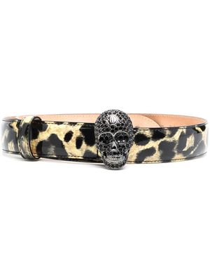 Philipp Plein ceinture à motif léopard - Tons neutres