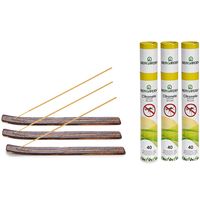 Citronella wierrook sticks - met houder/plankje - 120x sticks - 32 cm