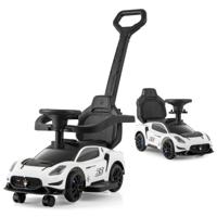 Maserati-Gelicenseerde 3-In-1 Duwauto voor Kinderen 2 Universele Wielen Muzikale Besturing Handrails Stuur Loopauto-Wit